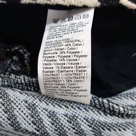 River Island Black Ivory Open Aztec Southwest Front Belted Cardigan Pockets Boho - Picture 9 of 9